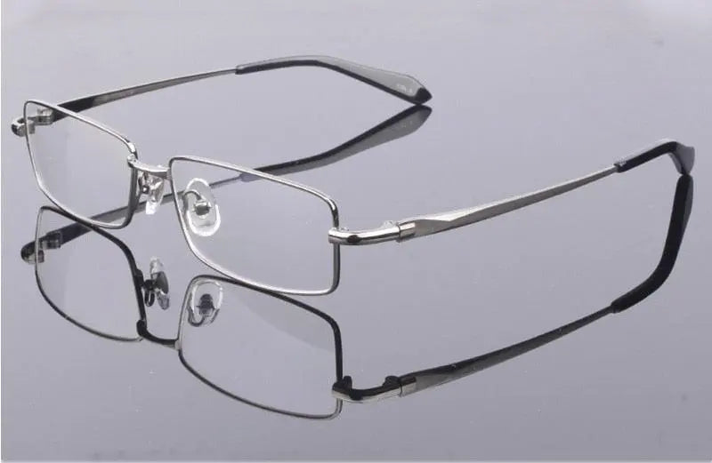 Men's Square Full Rim Titanium Prescription Glasses L9867 — view 19 | Rx Spectacle