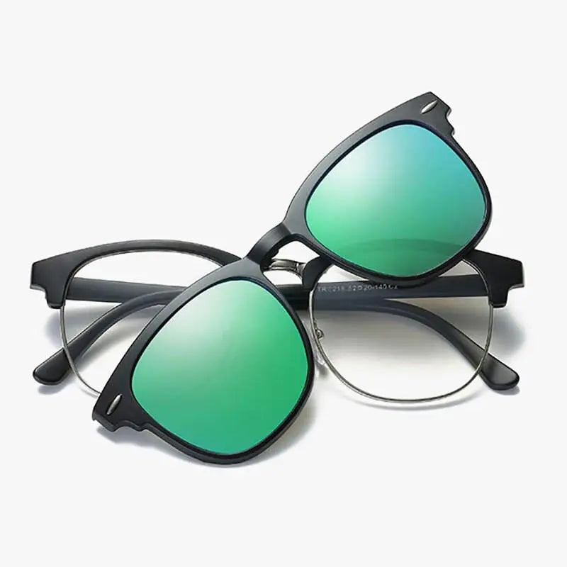 Men's Square Full Rim Clip-On Prescription Glasses 2218 — view 19 | Rx Spectacle