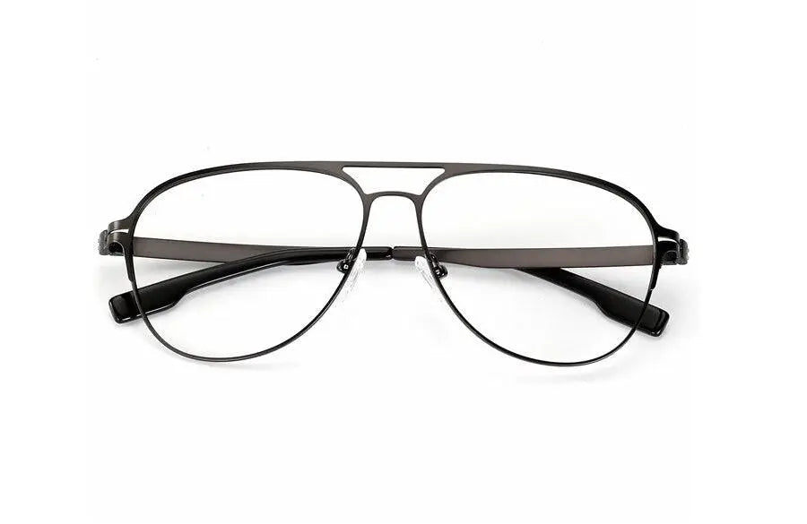 Men's Round Full Rim Alloy Double Bridge Prescription Glasses — view 22 | Rx Spectacle