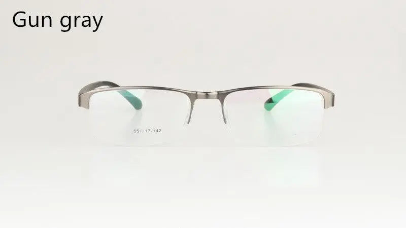Men's Rectangular Semi-Rimless Titanium Reading Glasses 9bs — view 21 | Rx Spectacle