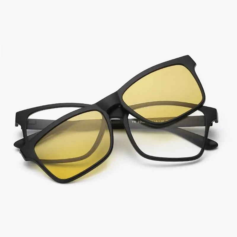 Unisex Square Full Rim Clip-On Prescription Glasses 2202 — view 22 | Rx Spectacle
