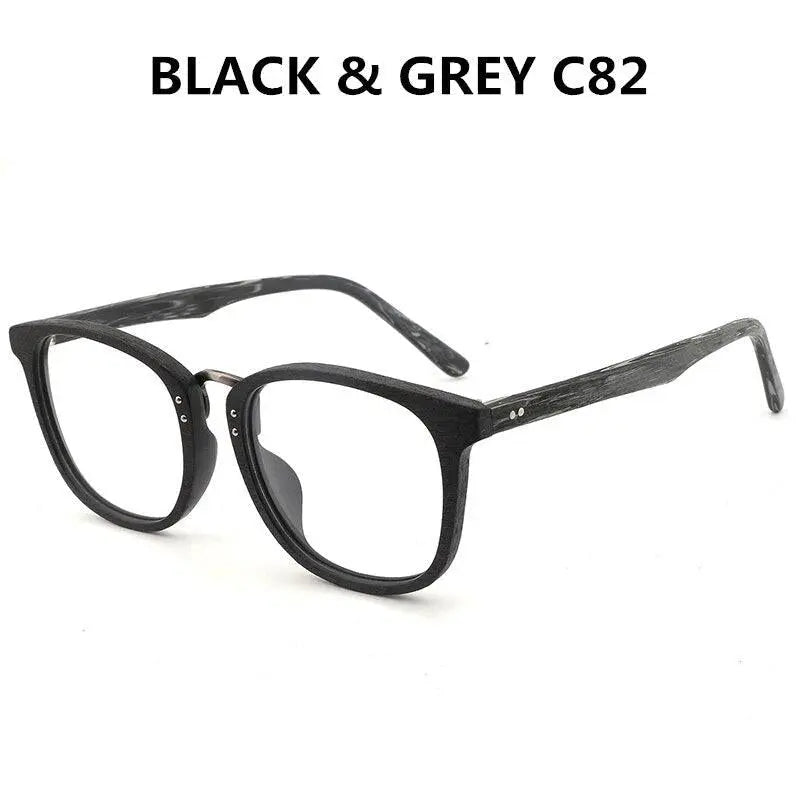 Unisex Round Full Rim Wood Prescription Glasses Hb029 — view 8 | Rx Spectacle