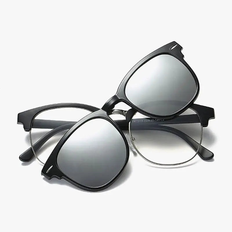 Men's Square Full Rim Clip-On Prescription Glasses 2218 — view 6 | Rx Spectacle