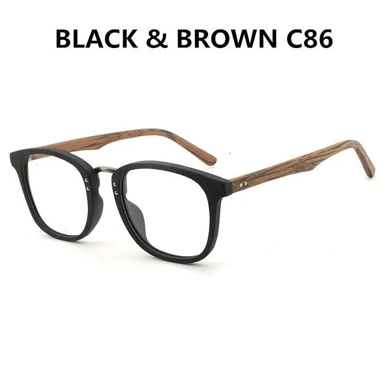 Unisex Round Full Rim Wood Prescription Glasses Hb029 — view 12 | Rx Spectacle