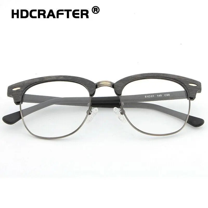 Unisex Round Full Rim Wood Prescription Glasses — view 5 | Rx Spectacle