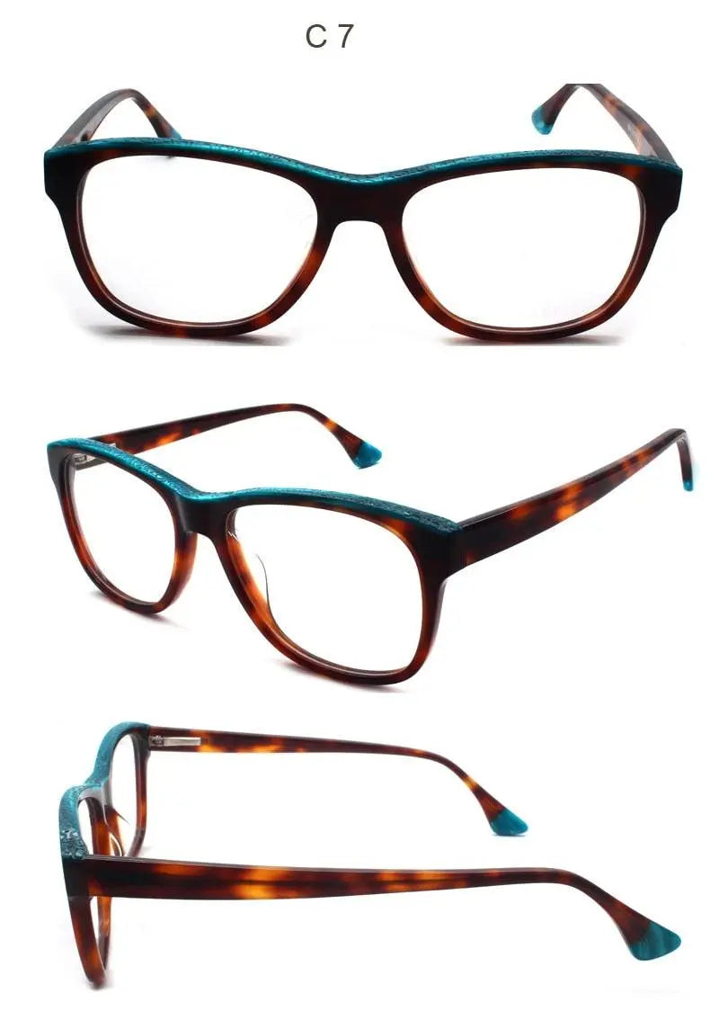Unisex Square Full Rim Acetate Prescription Glasses 8040 — view 9 | Rx Spectacle