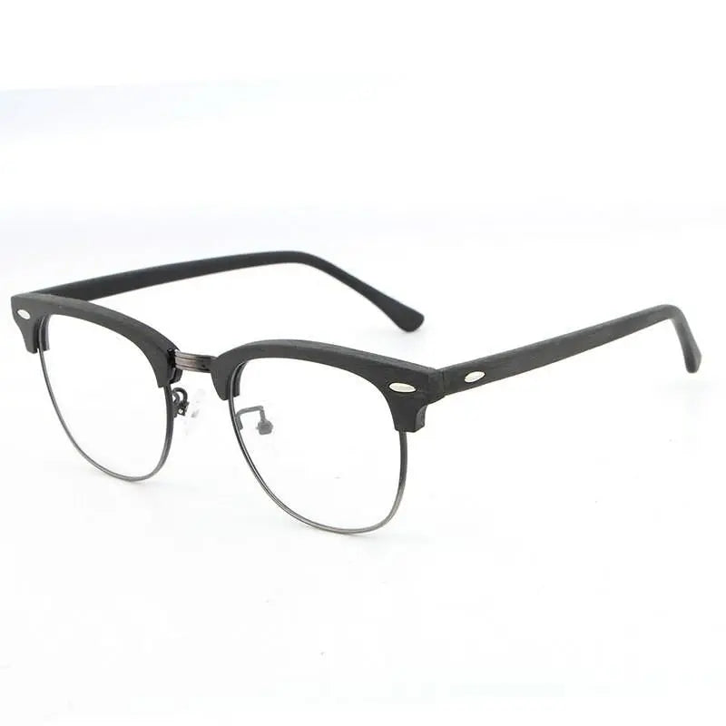 Unisex Round Full Rim Wood Prescription Glasses — view 9 | Rx Spectacle