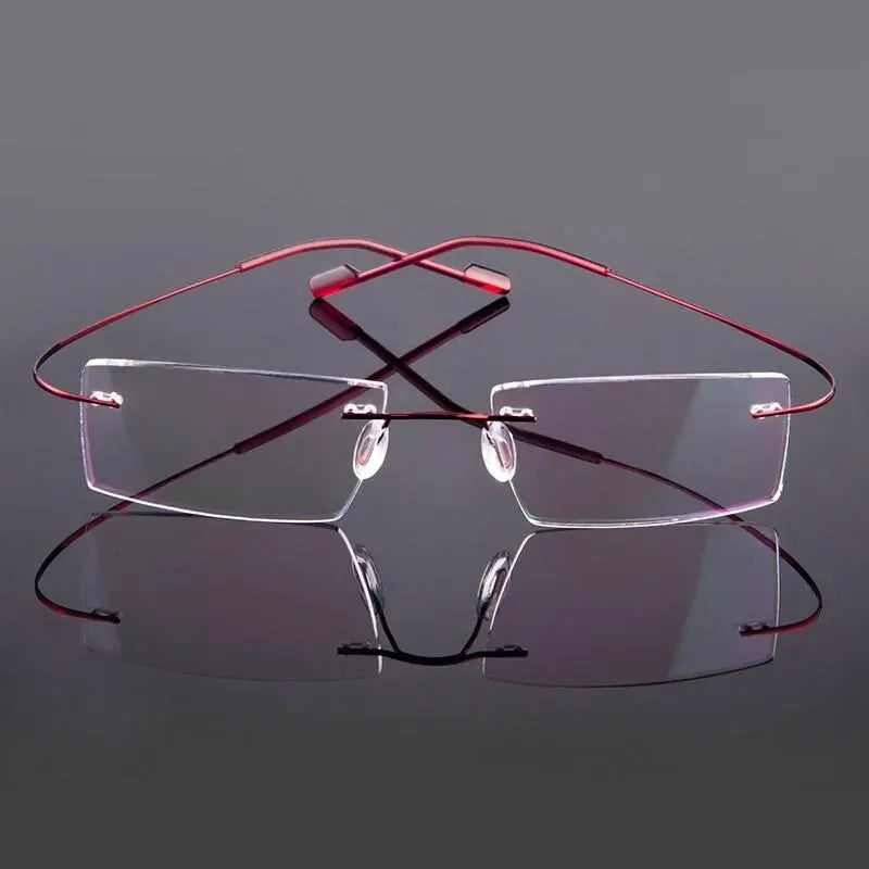 Men's Rimless Alloy Prescription Glasses T8089 — view 3 | Rx Spectacle