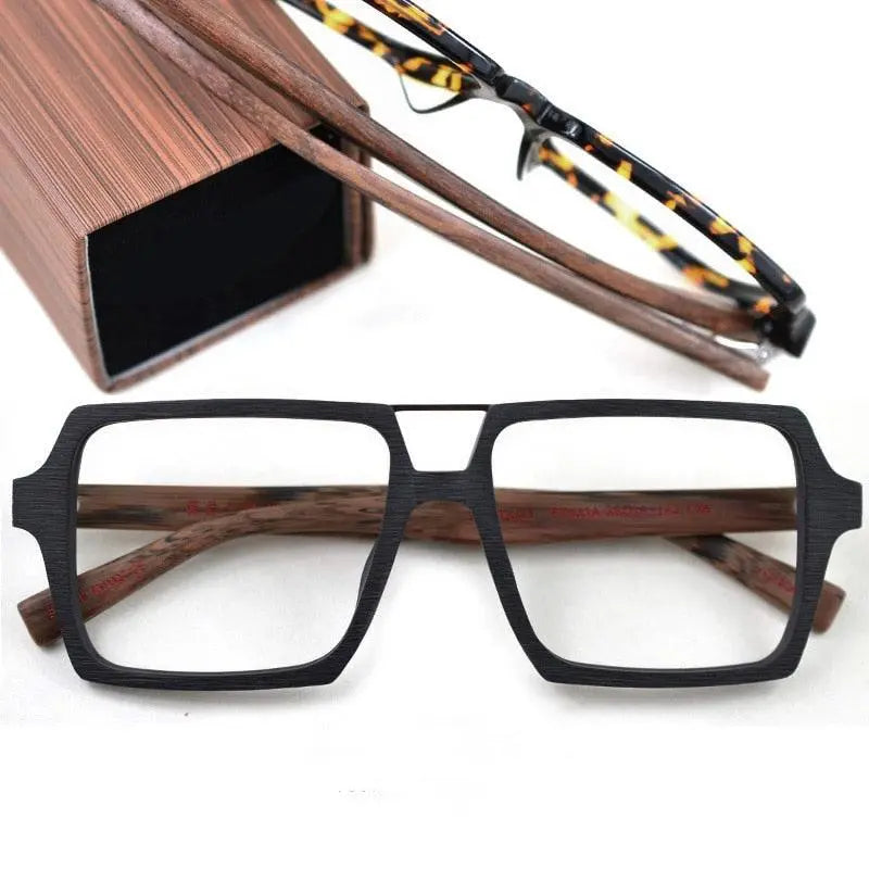Unisex Square Full Rim Alloy Double Bridge Prescription Glasses Ps9016 — view 2 | Rx Spectacle