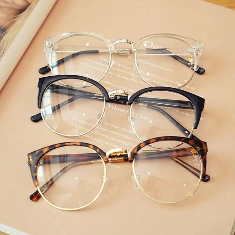 Women's Cat Eye Semi-Rimless Plastic Prescription Glasses 322 — view 1 | Rx Spectacle