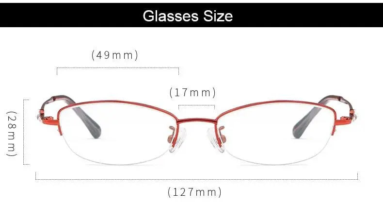 Women's Semi-Rimless Alloy Reading Glasses 3039 — view 13 | Rx Spectacle