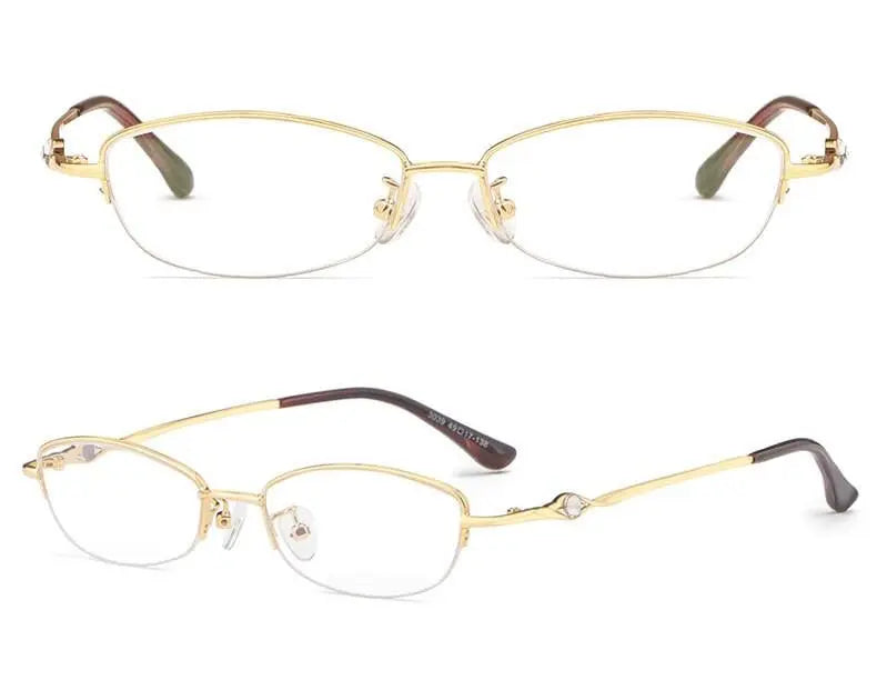 Women's Semi-Rimless Alloy Reading Glasses 3039 — view 19 | Rx Spectacle