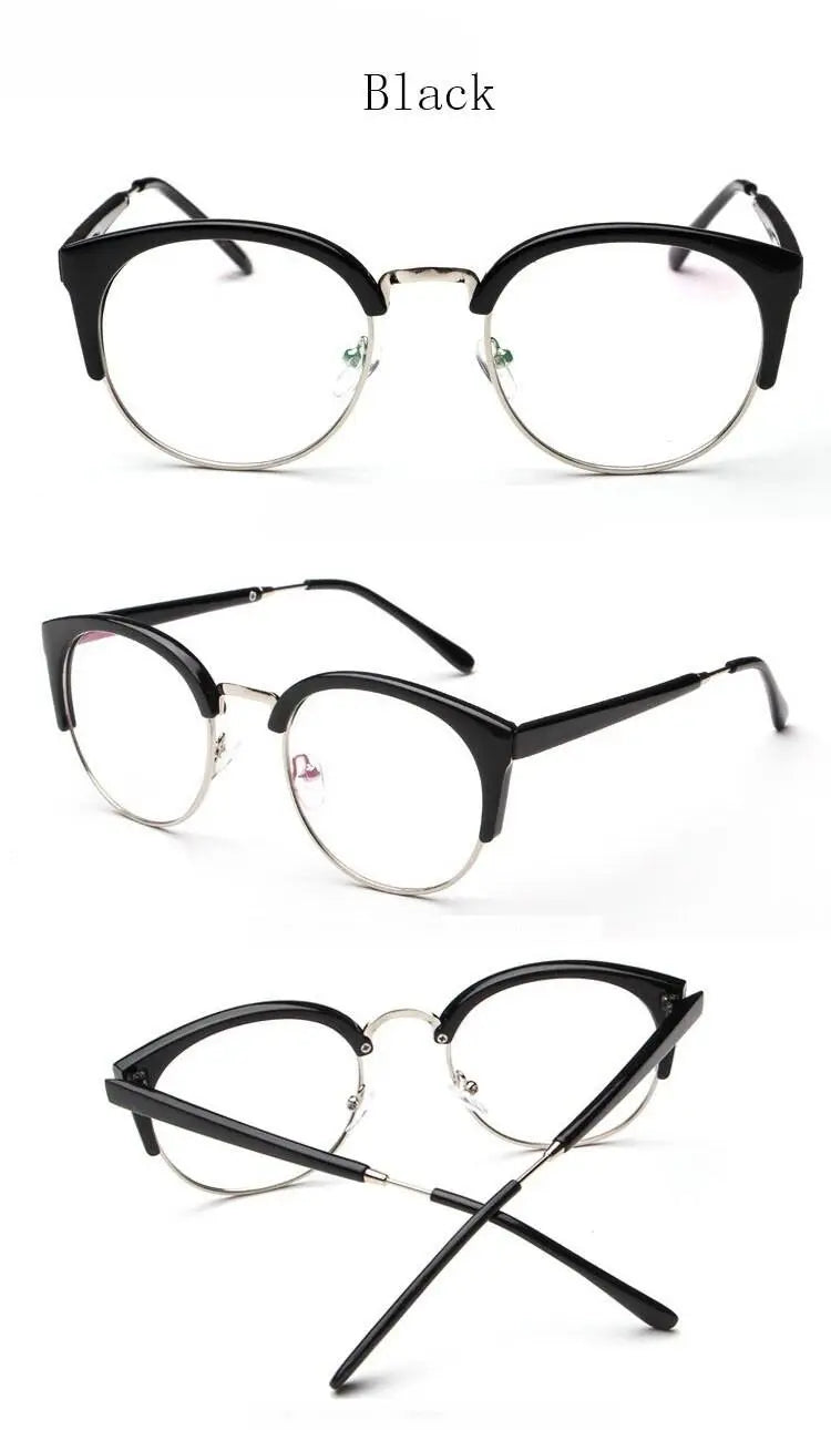 Women's Cat Eye Semi-Rimless Plastic Prescription Glasses 322 — view 11 | Rx Spectacle