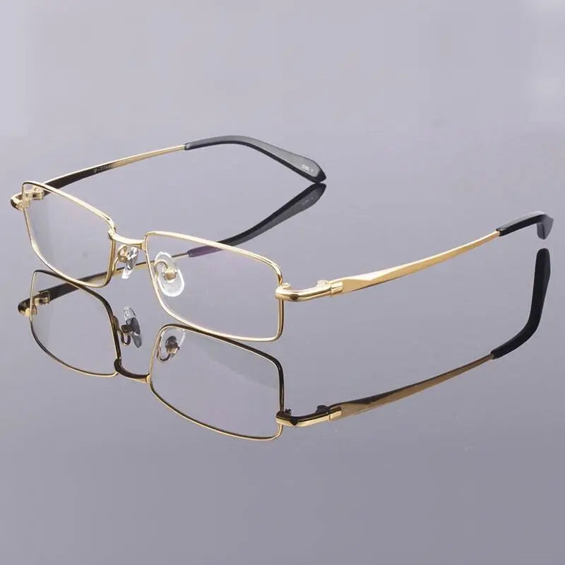 Men's Square Full Rim Titanium Prescription Glasses L9867 — view 4 | Rx Spectacle