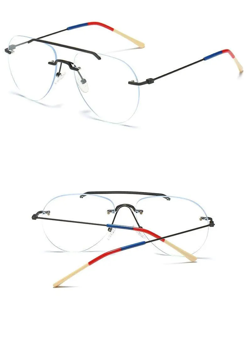 Unisex Round Rimless Alloy Double Bridge Prescription Glasses 81870 — view 17 | Rx Spectacle