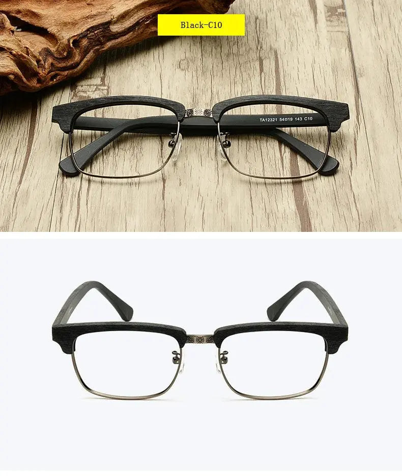 Men's Square Full Rim Titanium Prescription Glasses Ta12321 — view 13 | Rx Spectacle