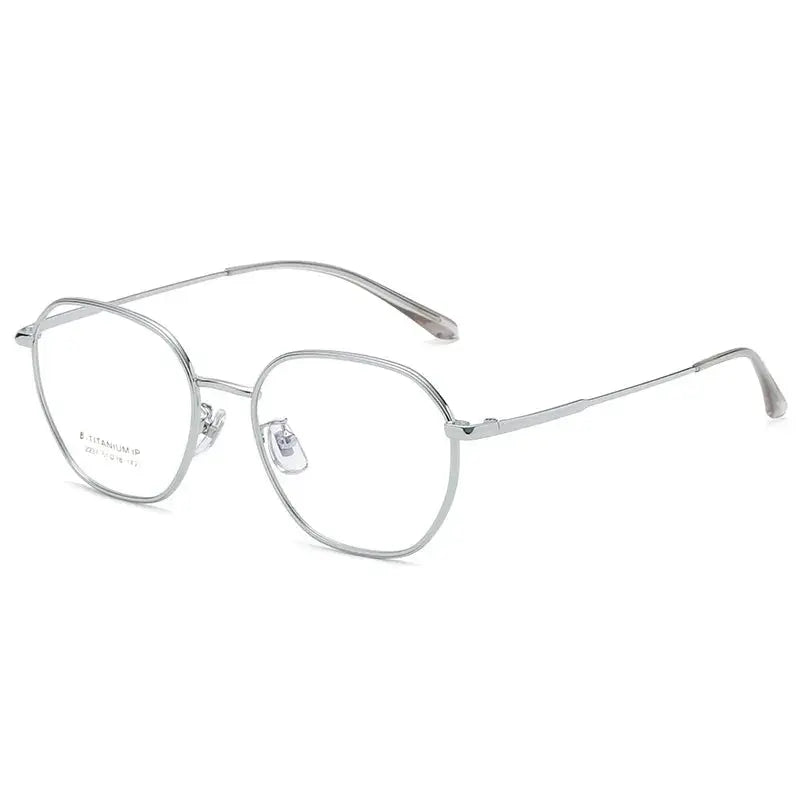 Unisex Polygon Full Rim Titanium Prescription Glasses 2237 — view 10 | Rx Spectacle
