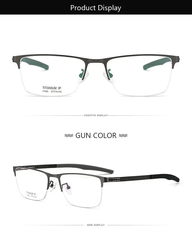 Men's Semi-Rimless Prescription Glasses F1983 — view 11 | Rx Spectacle