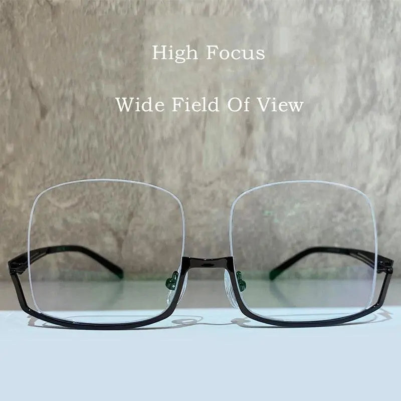 Men's Semi-Rimless Alloy Prescription Glasses YS01 — view 3 | Rx Spectacle
