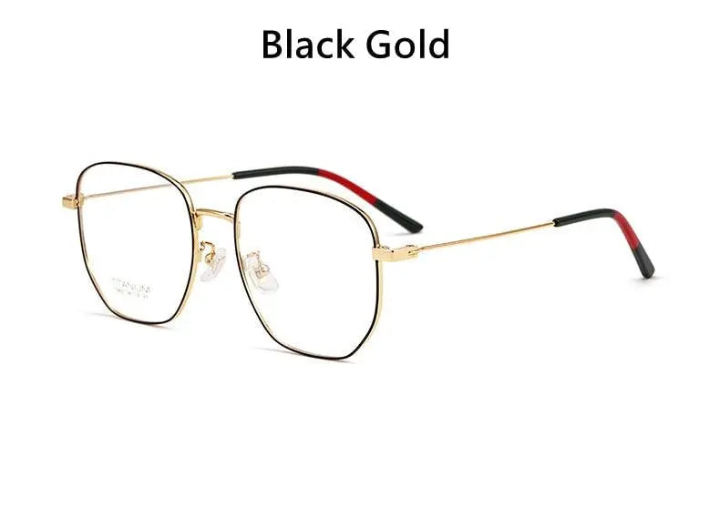 Unisex Polygon Full Rim Titanium Prescription Glasses T8821 — view 17 | Rx Spectacle