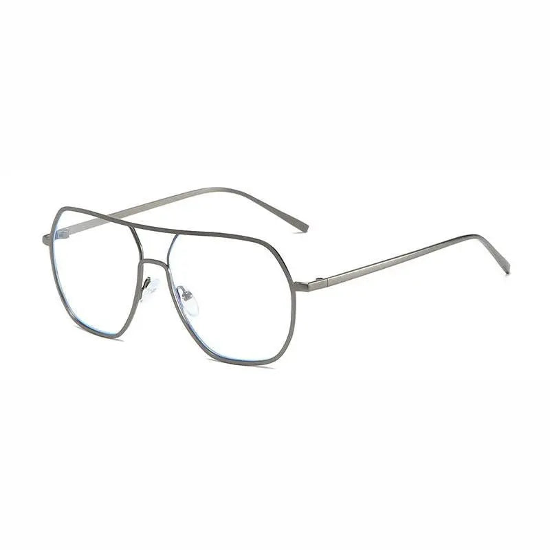 Unisex Polygon Full Rim Alloy Double Bridge Prescription Glasses 60803 — view 3 | Rx Spectacle