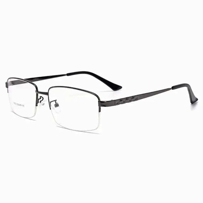 Men's Square Semi-Rimless Alloy Oversized Prescription Glasses 603244 — view 6 | Rx Spectacle