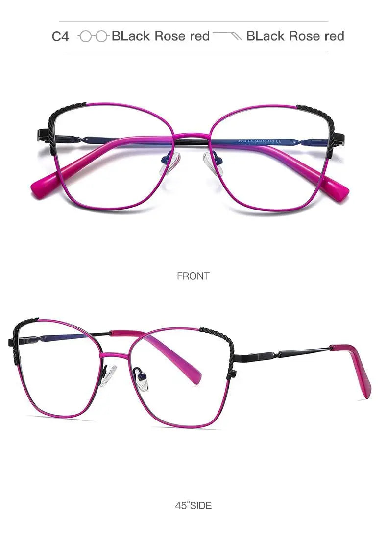 Women's Polygon Full Rim Alloy Prescription Glasses 3014 — view 21 | Rx Spectacle