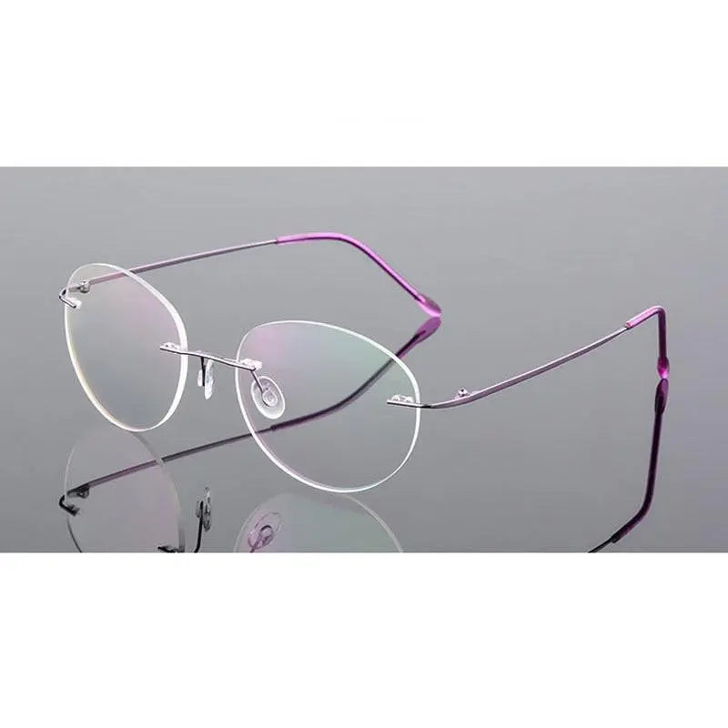 Unisex Rimless Alloy Prescription Glasses 862 — view 6 | Rx Spectacle