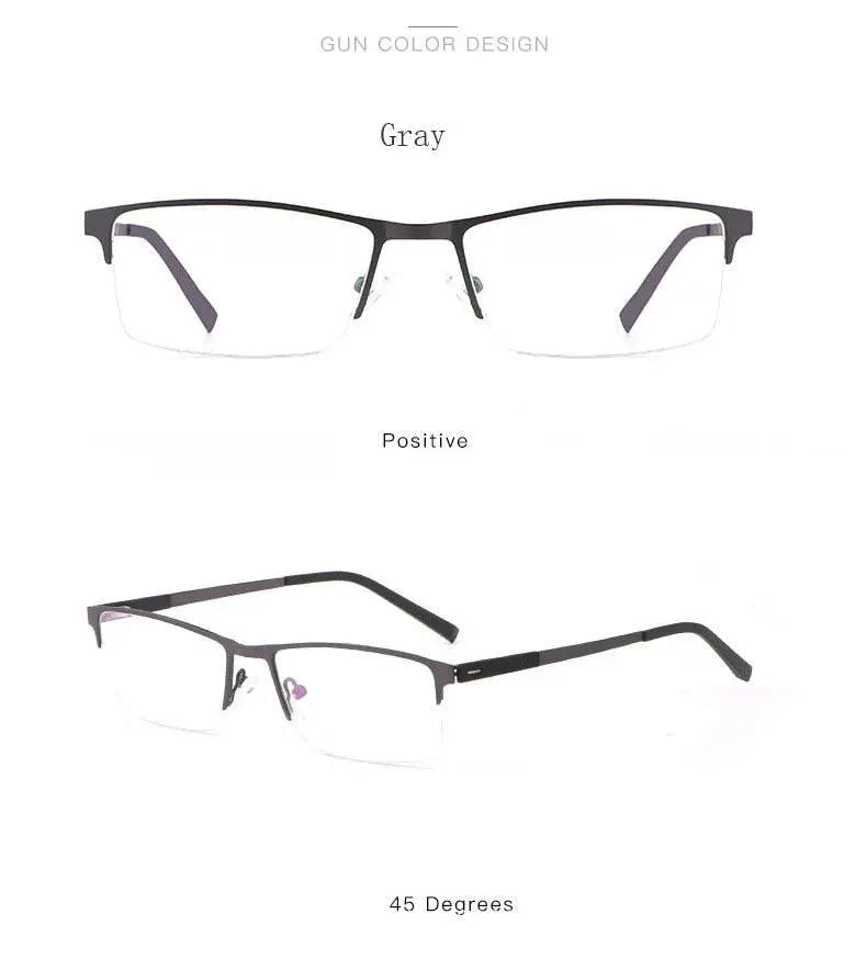 Unisex Square Semi-Rimless Alloy Prescription Glasses 8839 — view 15 | Rx Spectacle