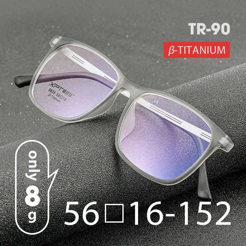 Men's Square Full Rim Titanium Prescription Glasses 9825 — view 9 | Rx Spectacle