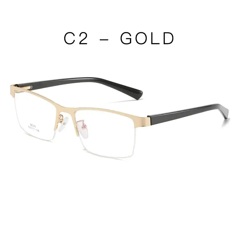 Women's Square Semi-Rimless Alloy Prescription Glasses 980104 — view 3 | Rx Spectacle