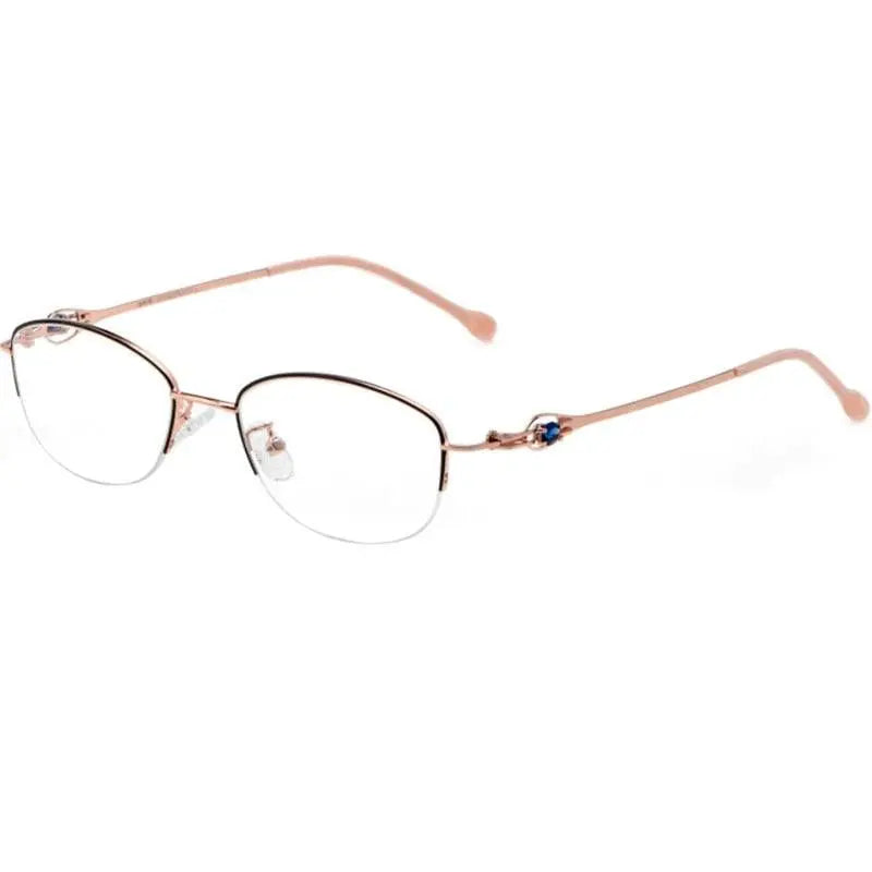 Women's Semi-Rimless Alloy Prescription Glasses 8020Z — view 5 | Rx Spectacle