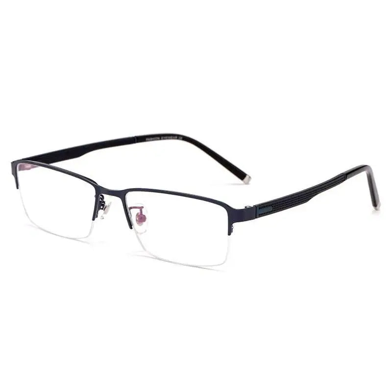 Men's Rectangular Semi-Rimless Alloy Prescription Glasses 3095 — view 5 | Rx Spectacle