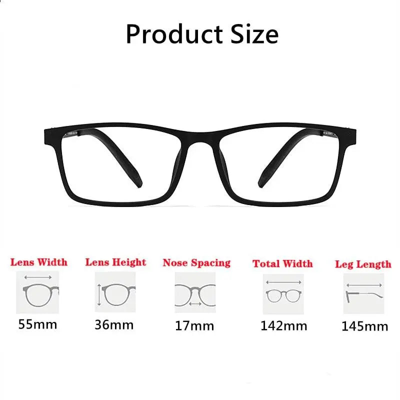 Unisex Square Full Rim Titanium Prescription Glasses 8822T — view 8 | Rx Spectacle