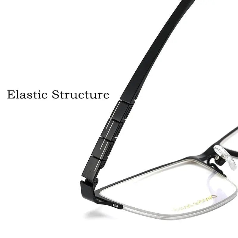 Unisex Round Semi-Rimless Titanium Prescription Glasses HT0178 — view 3 | Rx Spectacle