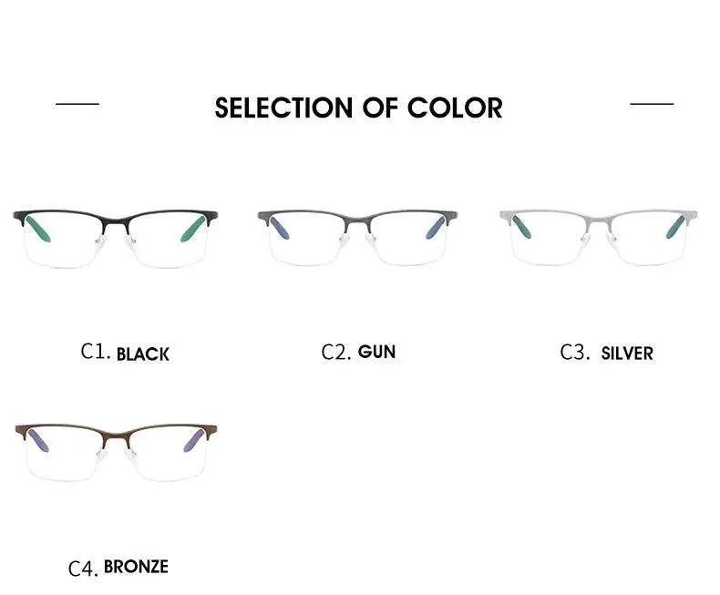 Men's Square Semi-Rimless Titanium Prescription Glasses P6325 — view 10 | Rx Spectacle