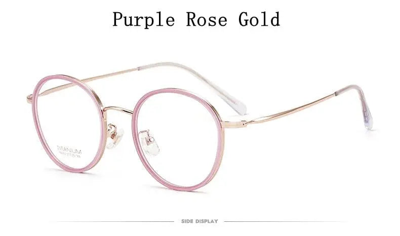 Unisex Round Full Rim Titanium Prescription Glasses T6053 — view 15 | Rx Spectacle