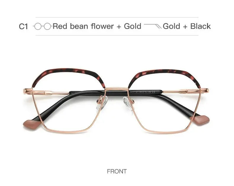 Women's Square Full Rim Alloy Prescription Glasses 3017 — view 13 | Rx Spectacle