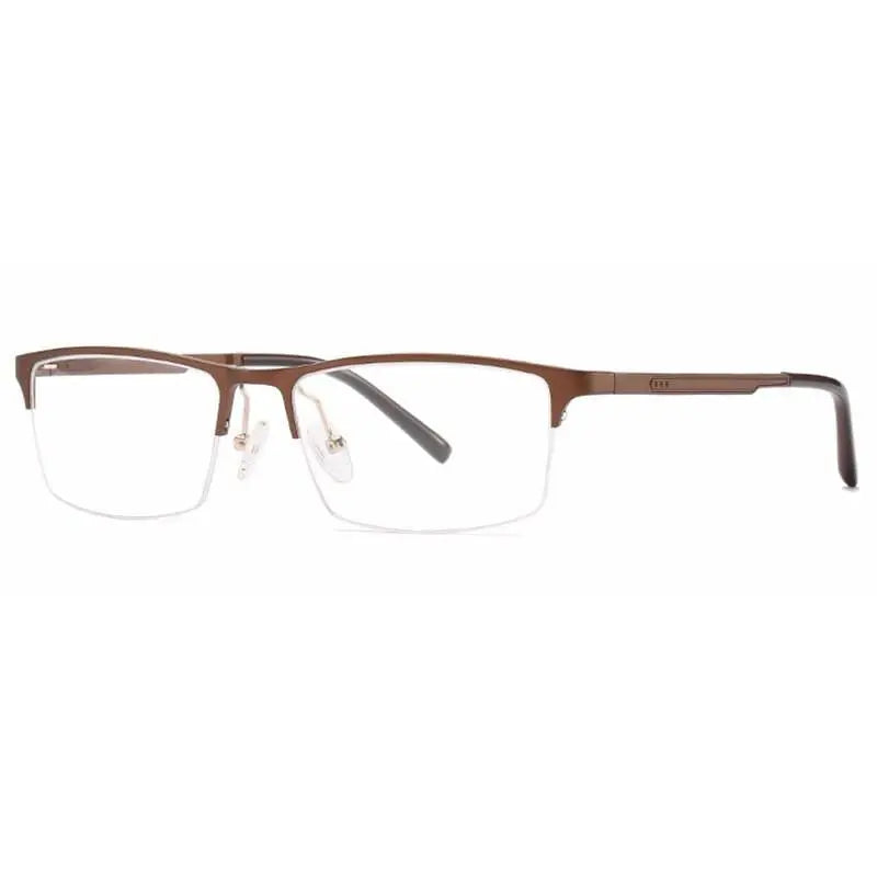 Unisex Square Semi-Rimless Alloy Prescription Glasses CX6342 — view 1 | Rx Spectacle