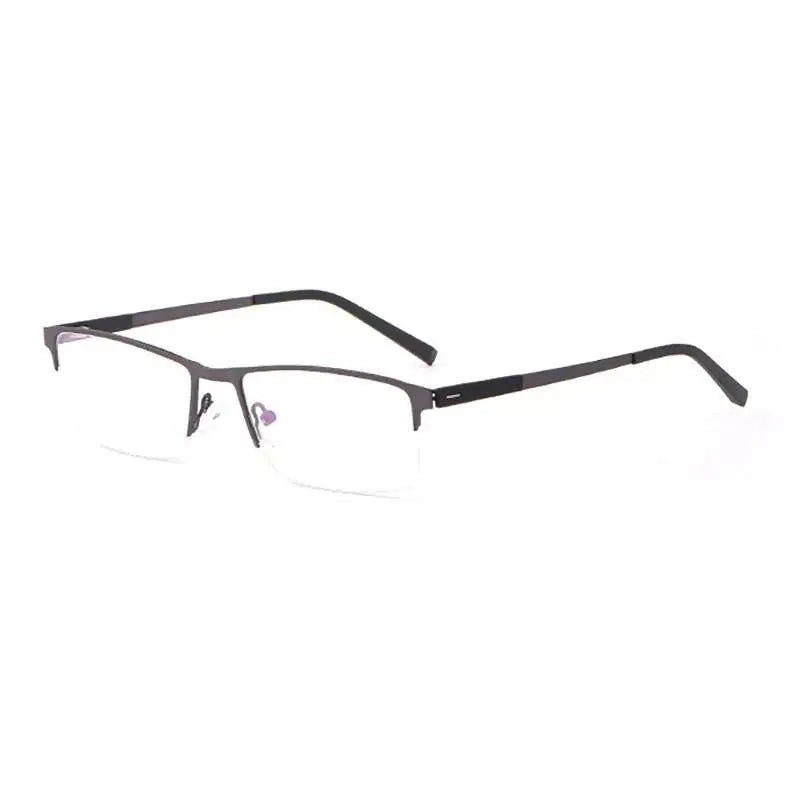 Unisex Square Semi-Rimless Alloy Prescription Glasses 8839 — view 7 | Rx Spectacle