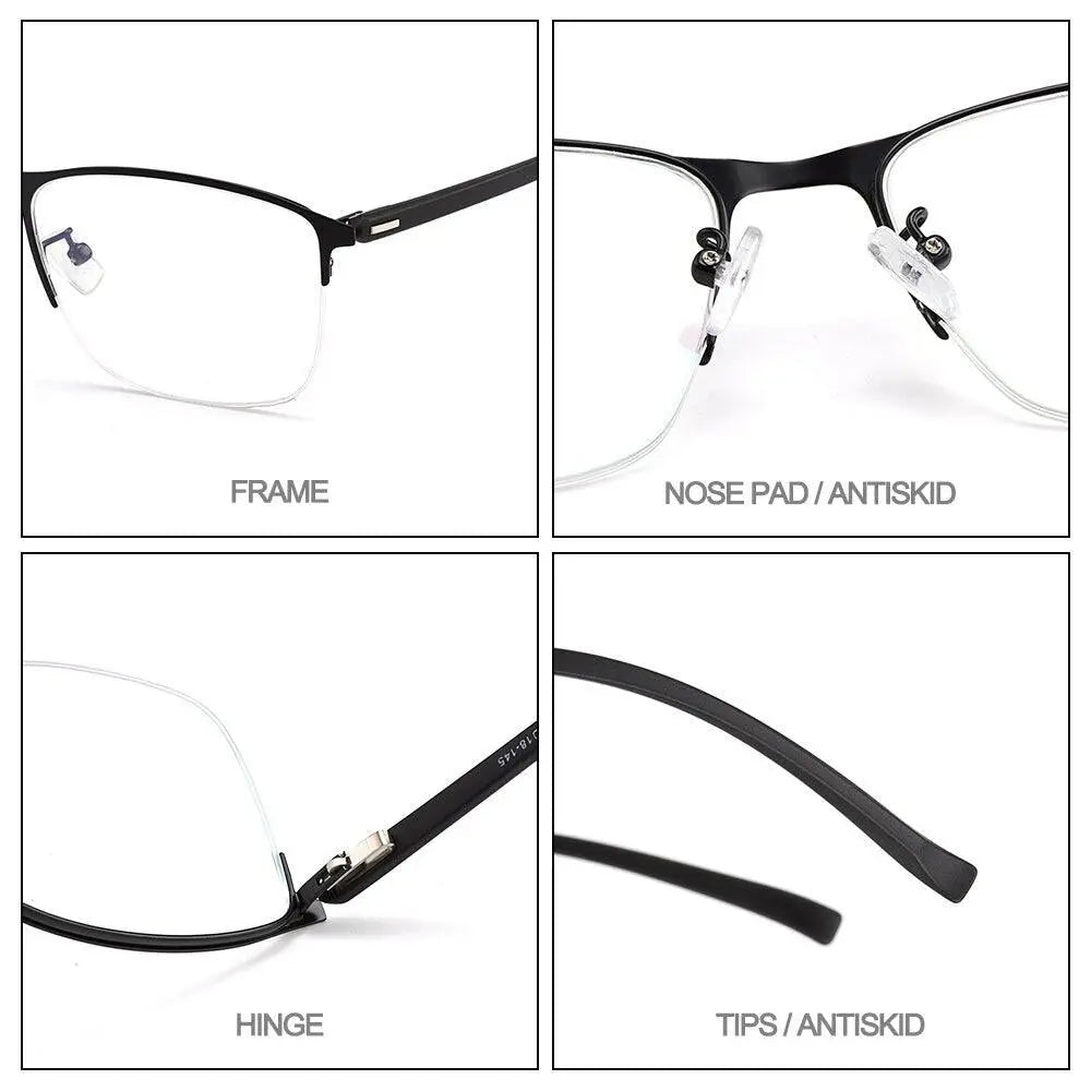 Men's Square Semi-Rimless TR90 Prescription Glasses S61005 — view 4 | Rx Spectacle
