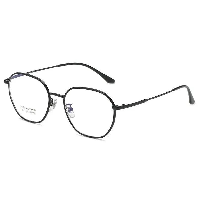 Unisex Polygon Full Rim Titanium Prescription Glasses 2237 — view 8 | Rx Spectacle