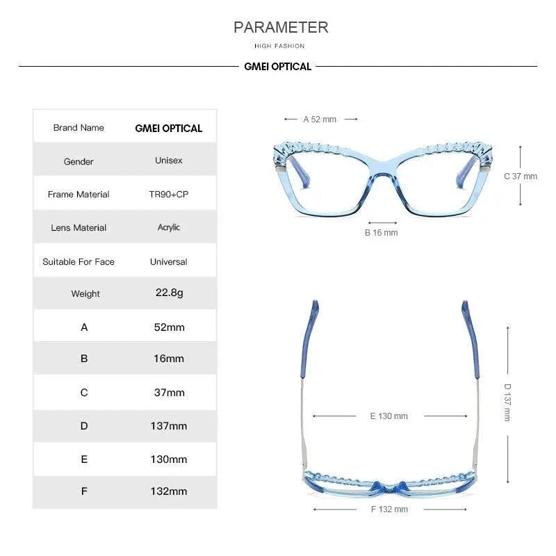 Women's Cat Eye Full Rim TR90 Prescription Glasses 2046 — view 8 | Rx Spectacle