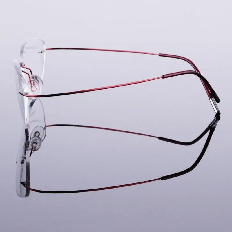 Unisex Cat Eye Rimless Titanium Prescription Glasses 20003 — view 5 | Rx Spectacle