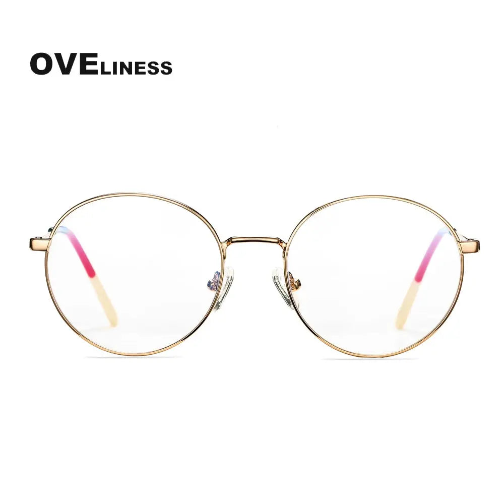 Women's Round Full Rim Titanium Prescription Glasses 68081 — view 3 | Rx Spectacle
