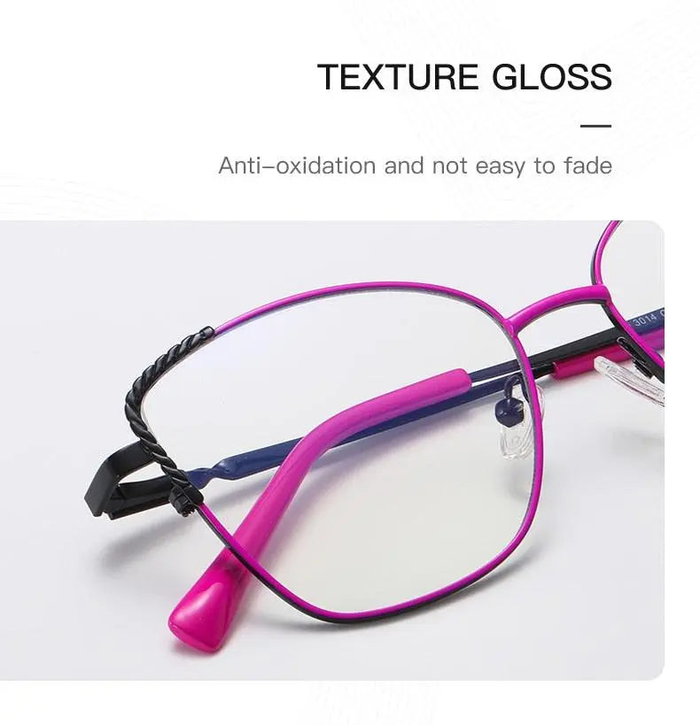 Women's Polygon Full Rim Alloy Prescription Glasses 3014 — view 13 | Rx Spectacle