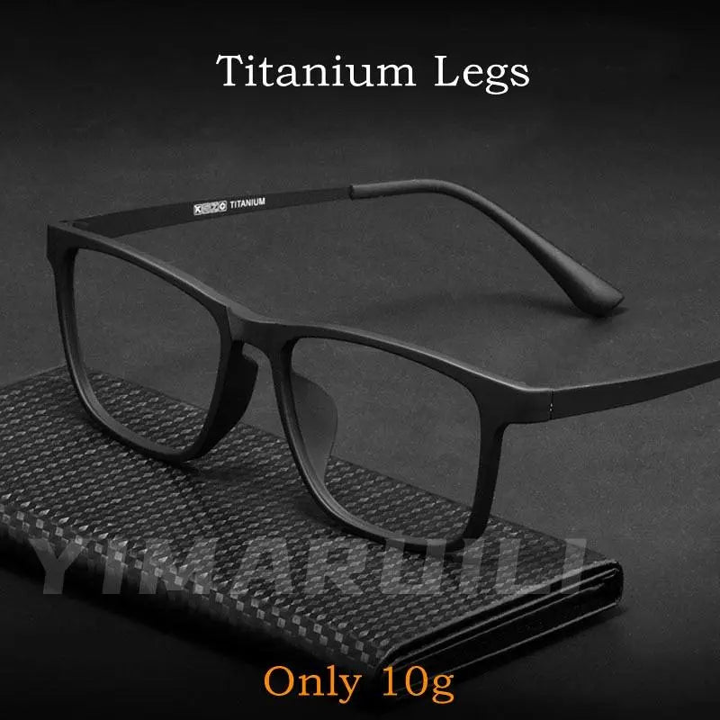 Men's Square Full Rim Titanium Prescription Glasses HR3068 — view 2 | Rx Spectacle