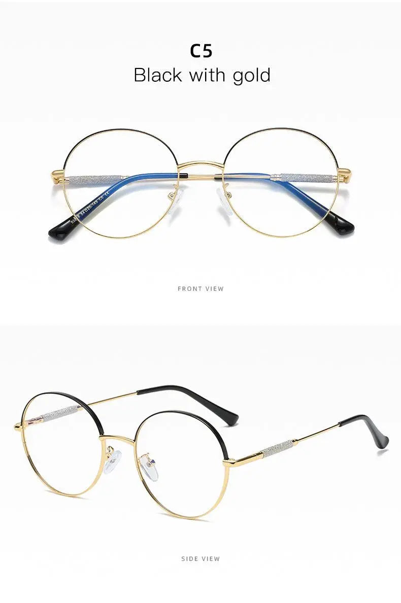 Women's Round Full Rim Alloy Prescription Glasses 95818 — view 16 | Rx Spectacle