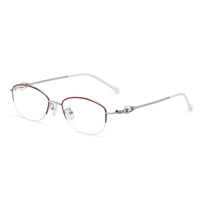Women's Semi-Rimless Alloy Prescription Glasses 8020Z — view 9 | Rx Spectacle