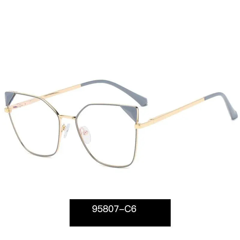 Women's Cat Eye Full Rim Alloy Prescription Glasses 95807 — view 6 | Rx Spectacle